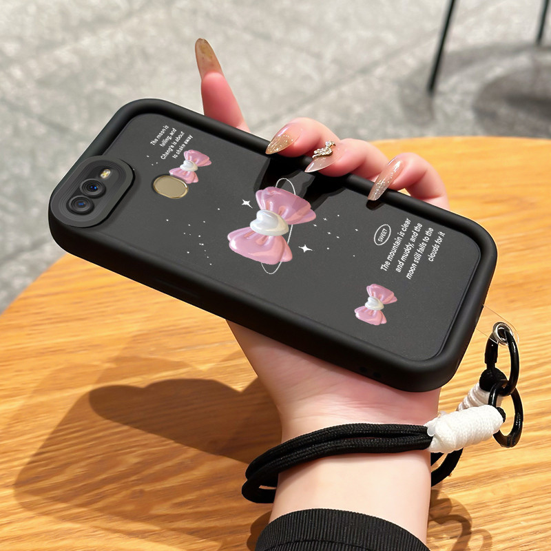 Casing Hp untuk OPPO A7 A5s A12 A12s A11K Case Casing HP Softcase Ponsel Soft Shell dengan Tali Sili