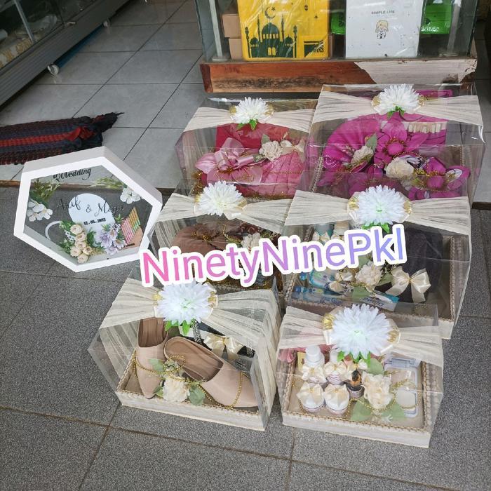 Box hantaran Mika tile besar isi 4 kotak seserahan