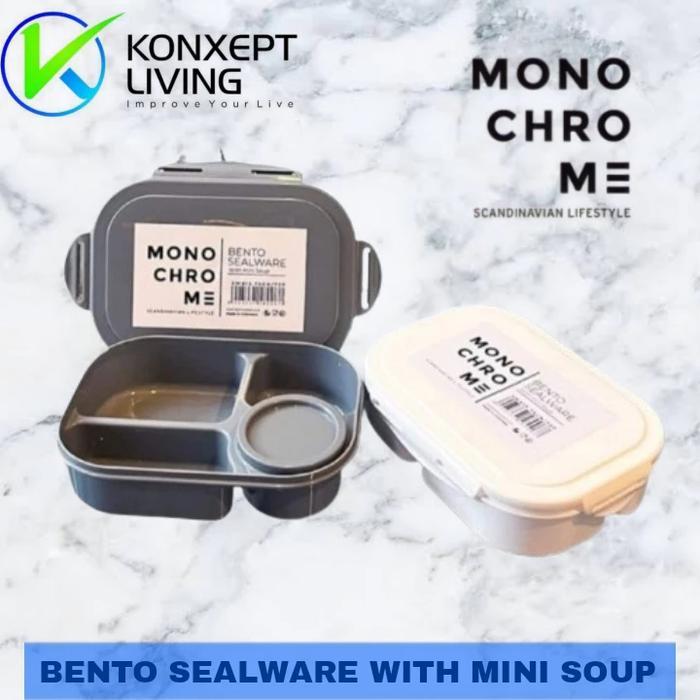 ID TECHNOPLAST MONOCHROME BENTO SEALWARE KOTAK BEKAL MAKAN LUNCH BOX