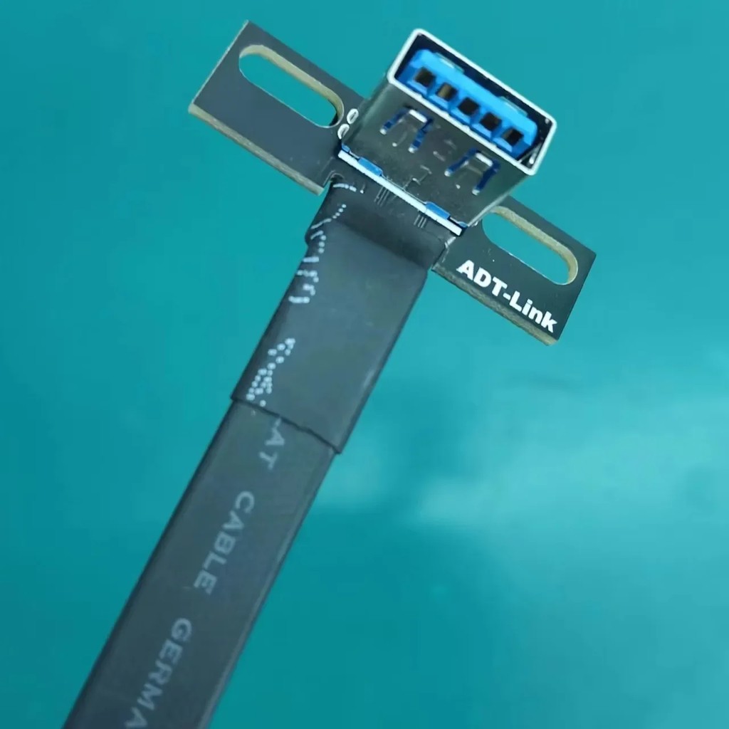 Adt-Link Usb 3.0 Extension Flat Data Cable Male To Female Data Flexible Right Angled Extender Cord