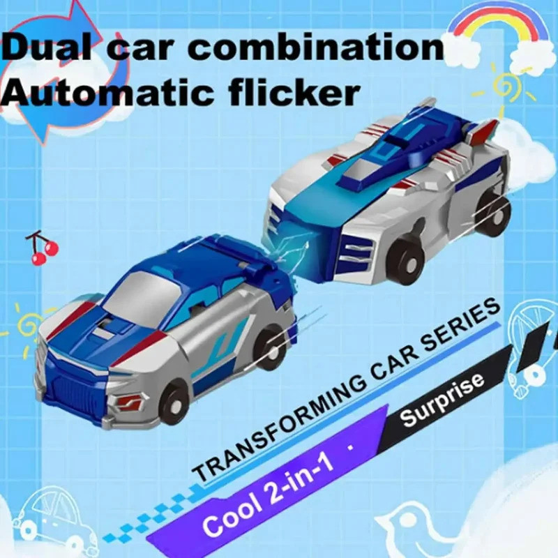 Collision Transforming Dinosaur Car Toy Magnetic Dinosaur Transformer Car Transform into Dinosaurs