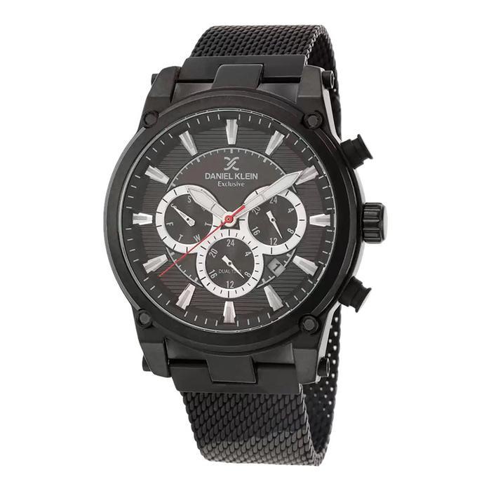 PROMO BESAR Jam Tangan Pria Daniel Klein Exclusive DK112457-4 Chronograph Dual Time Black Dial Black