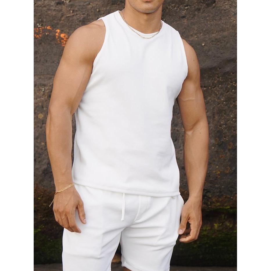 DISKON Satu Set Pakaian Pria Rib series Jimbaran Kaos Tanktop Rib dan Celana Boardshort Rib Series