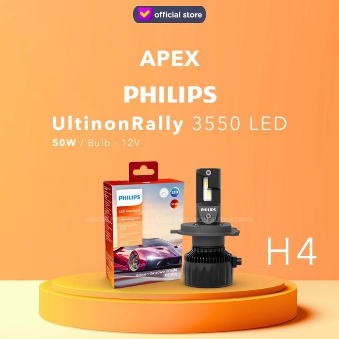 Lampu Mobil Philips Ultinon Rally 3550 - H4 6500K 50W