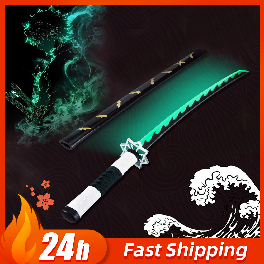 103cm Demon Slayer Katana Nichirin sword Light-Up Shinazugawa Sanemi Cosplay Prop Samurai swords