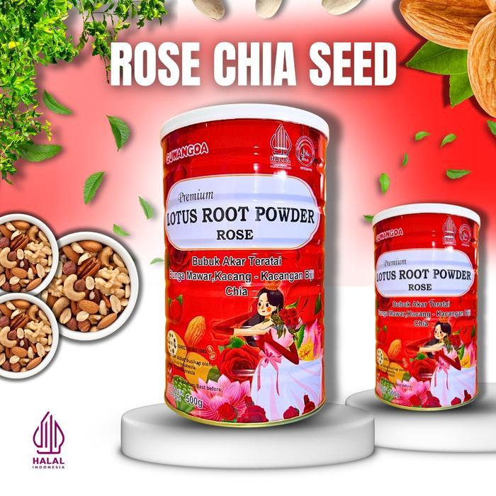 "New" Guwangda Rose Chia Seed Nut Lotus Root Powder 500 Gram HALAL & BPOM Bubuk Kurma Merah Manis