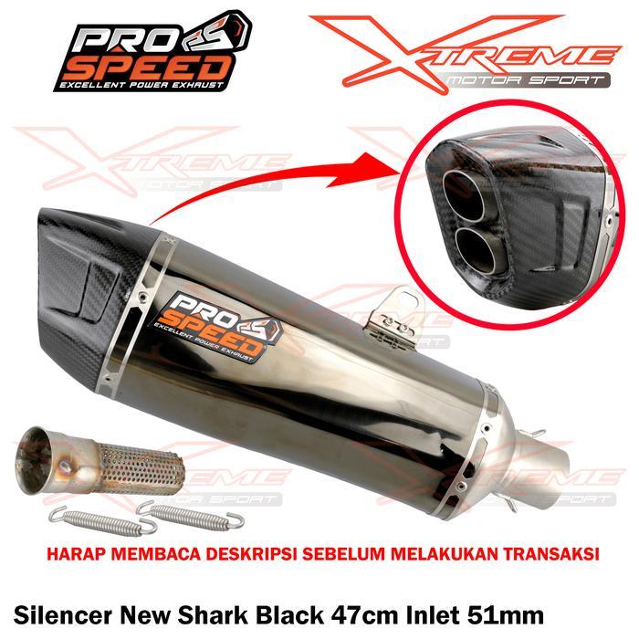 Knalpot Prospeed RR MONO Black Shark Fullsystem