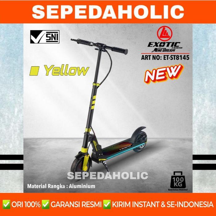 Scooter Skuter Listrik EXOTIC ST 8145 Electric Lipat Dewasa Anak Max 100 Kg - Yellow