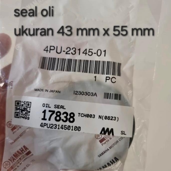Seal oli shock depan Suzuki GSX 750 1000 1100 1300 R Hayabusa as 43 mm x 55 mm