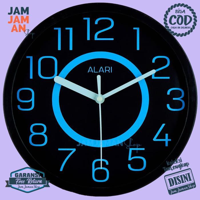 Dinding Analog BestSeller Jam Dinding Analog Minimalis Warna Biru Diameter 20 cm Bahan Plastik ABS B
