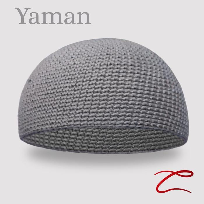 Zeta Peci Rajut Yaman Polos Warna Hitam Dewasa Nyaman Tebal Kopiah Muslim Songkok Haji Topi Pria