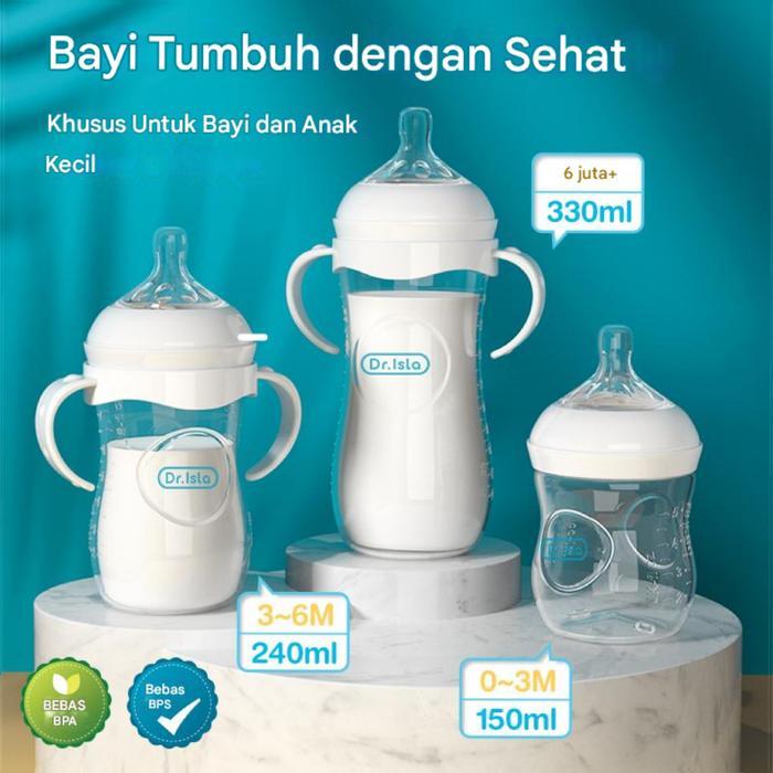 Dr.Isla Botol Susu Bayi Wideneck Anti Tersedak Bayi Baru Lahir Botol Susu Botol Anti-Kolik 0-6 Bulan