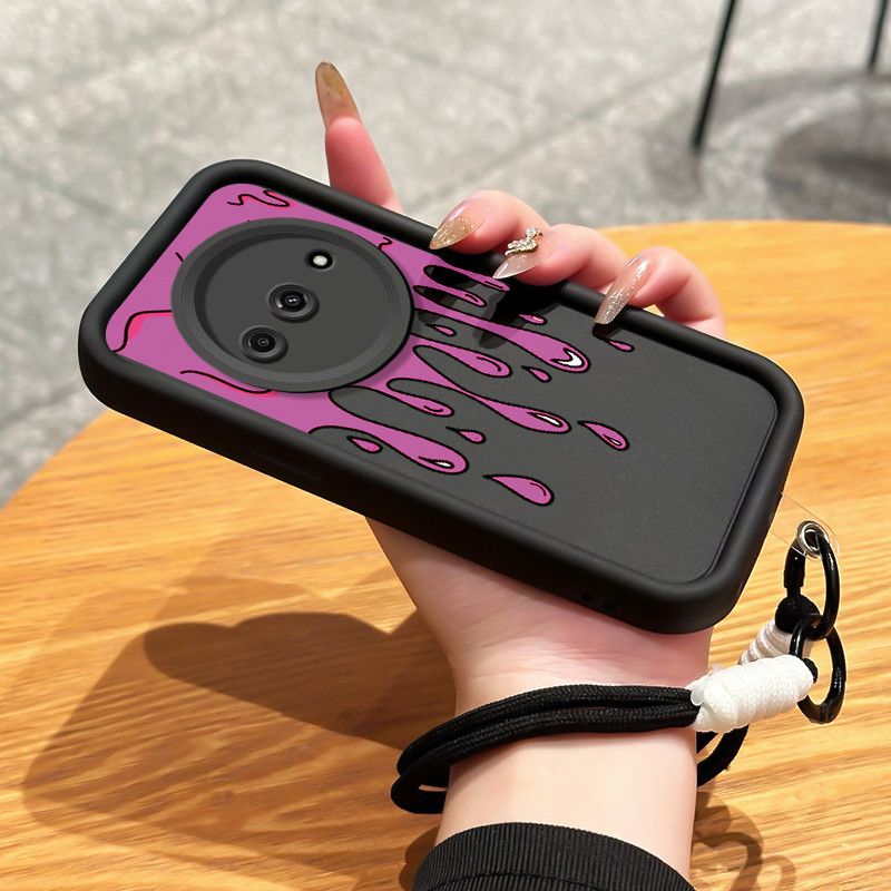 Casing Hp untuk Xiaomi Redmi A3 A3X POCO C61 Case Casing HP Softcase Ponsel Soft Shell dengan Tali S