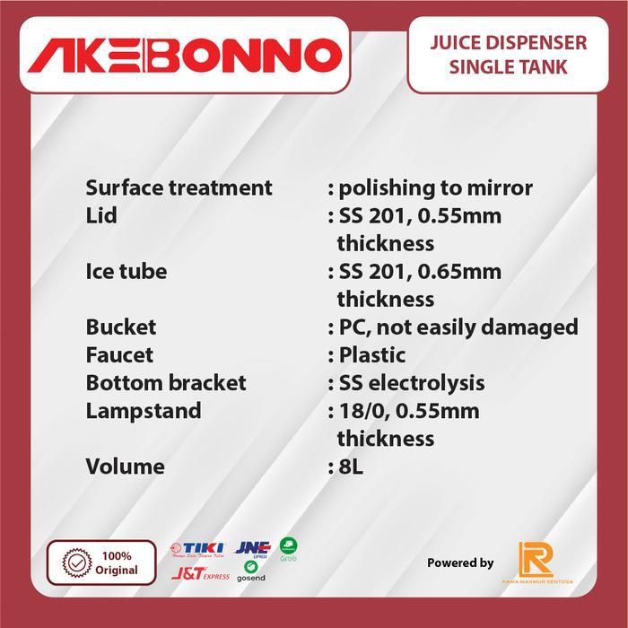 AKEBONNO JUICE DISPENSER SINGLE TANK 8L MINIMALIS (AJD01-080101)