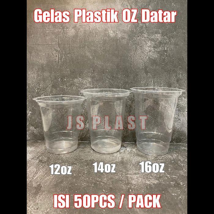 (ISI 50PCS) Gelas Plastik 12oz 14oz 16oz / Gelas Pop Ice / Gelas Oz Plastik 12oz 14oz 16oz