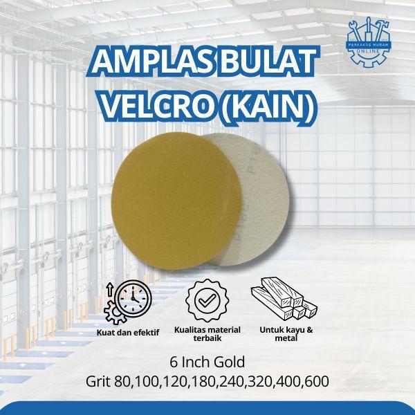 Amplas Bulat (kain) velcro 6 Inc Gold/Kuning