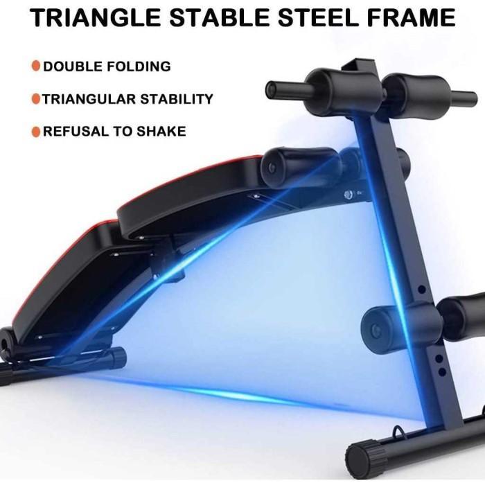 Autoku Alat Fitnes Kursi Dumbbell Barbel Papan Sit up Bench Gym