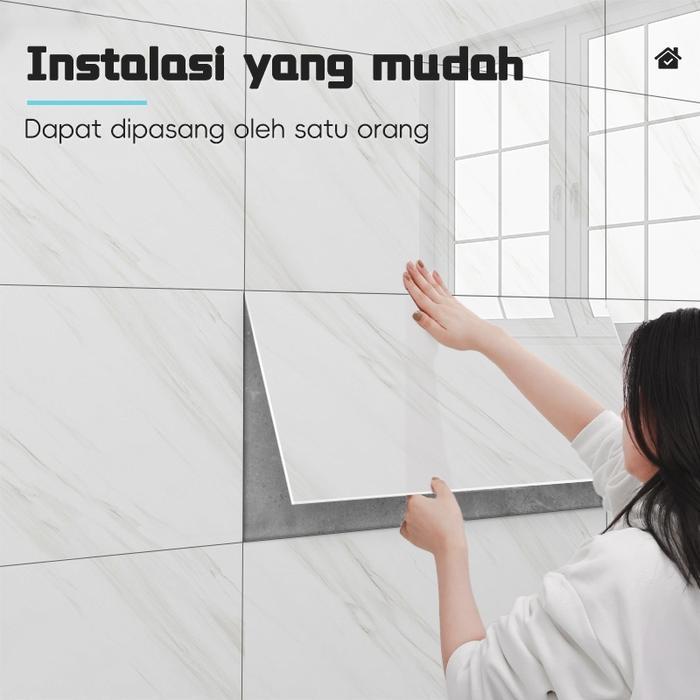 [60 Lembar] Wallpaper Vinyl Dinding Marble 30 x 60 cm(Ketebalan 3mm) Wallpaper dinding vinyl Stiker