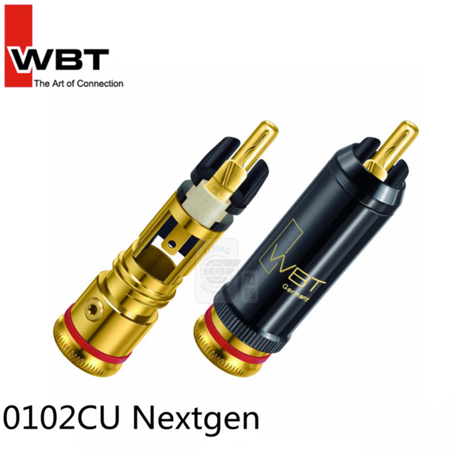 High quality WBT 0102CU gold plated Nextgen series RCA signal plug HiFi power amplifier CD cell