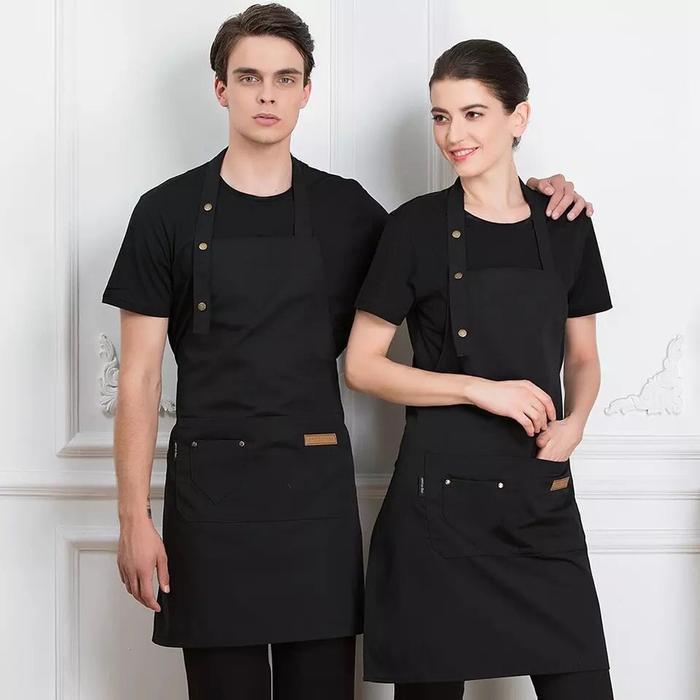 Apron Celemek Drill Korean Style/ Apron/ Celemek/ Barista Tbk