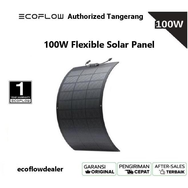 EcoFlow Solar Panel Flexible 100W Panel Surya Melengkung Atap Mobil Portable Fiber