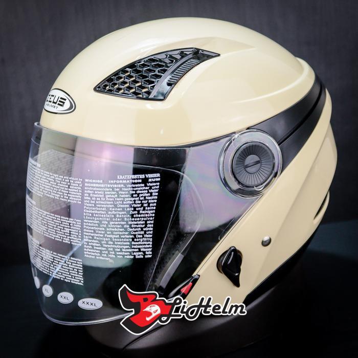 Zeus Zs610 Solid Helmet Ivory Zs 610 Open Face Double Visor