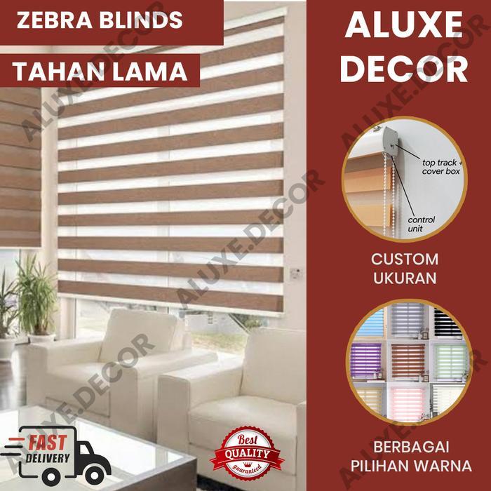NEW Roller Blind ZEBRA - Zebra Blinds - Tirai Korea Dimout / Blackout Diskon