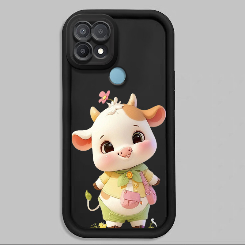 Casing Hp untuk OPPO A15 A15s A35 4G Case Karakter Sapi Zodiac Kasing silikon Cesing Softcase Backca