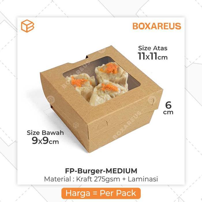 Box Dimsum Snack Box Burger Kotak Dus Makanan Takoyaki FP Burger Medium
