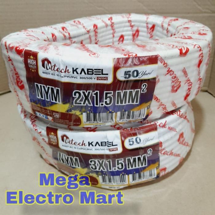 Kabel Listrik 2X1.5 / 3X1.5 Kawat Tembaga Sni 1Rol