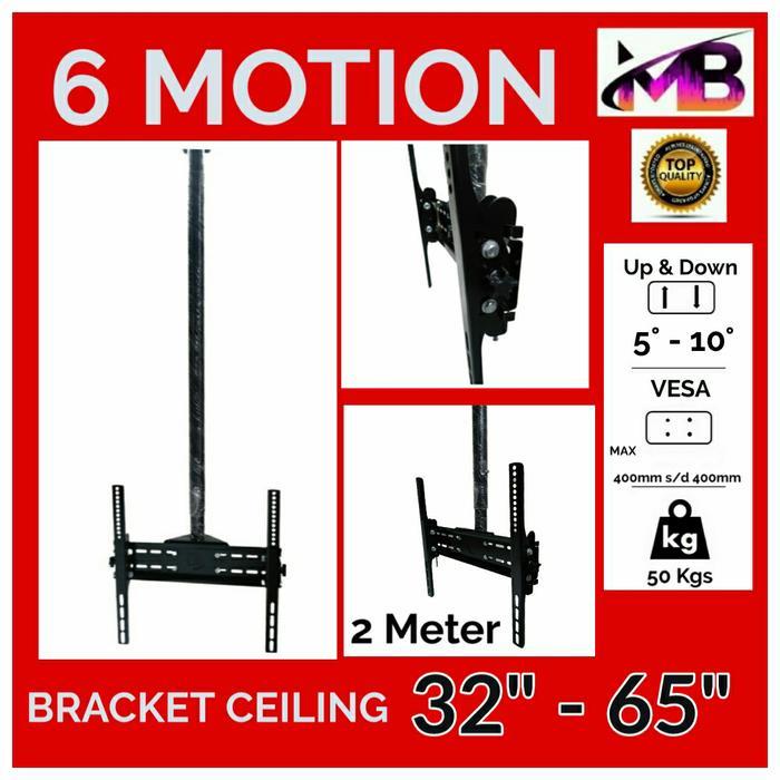 bracket gantung plafon / bracket tv gantung plafon 43 50 55 60 65 inch