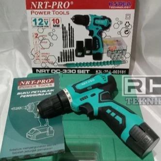 Nrt Pro Dc 330 Set 12V Bor Cordless Nrt Pro - Bor Baterai Nrt Pro