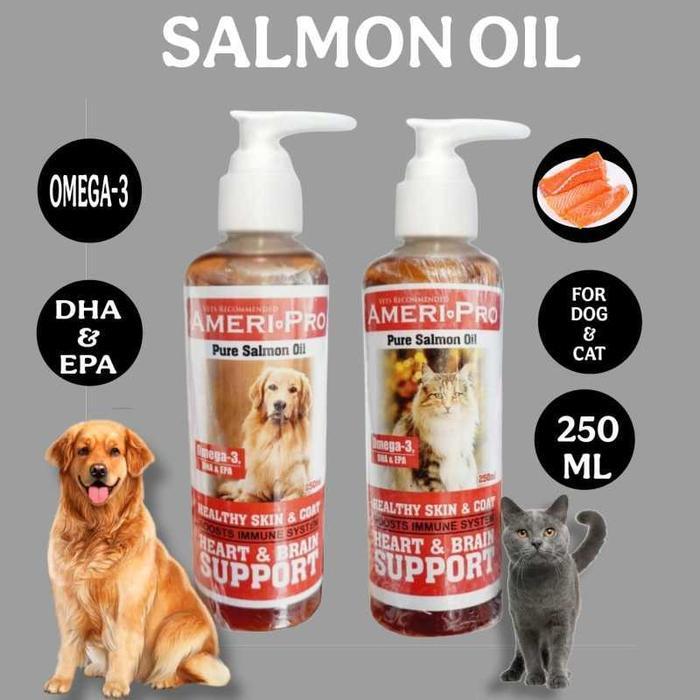 Ameripro Salmon Oil 250Ml Untuk Anjing / Kucing - Vitamin Bulu Anjing Minyak Salmon Ameri Pro