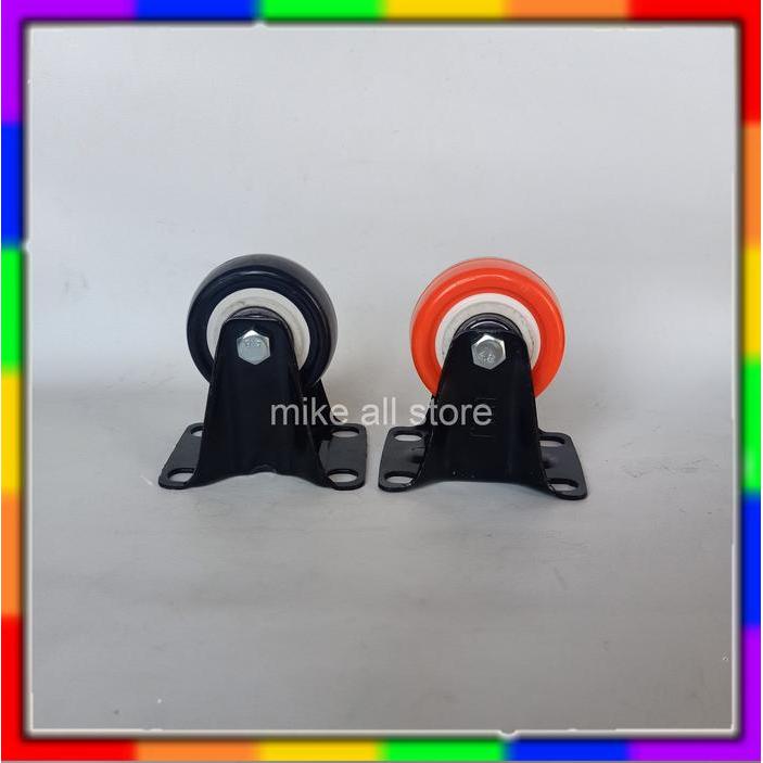 Terlaris - Roda 2 inch PU Mati+Bearing caster Troli Rubber karet 2" inch etalase