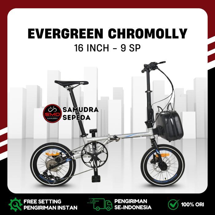 Sepeda Lipat Anak dan Dewasa 16 Avand Rearm Re Arm X 10 Speed // Evergreen Maximus Chromolly 9 Speed