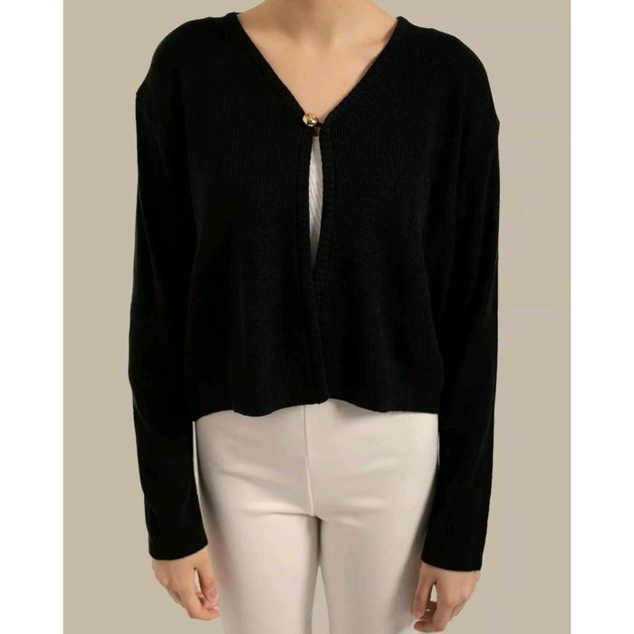 Manja Cardigan Crop Rajut Wanita Kancing 1 Tebal Knitwear Korean Style Baju Fit Kardigan Oversize