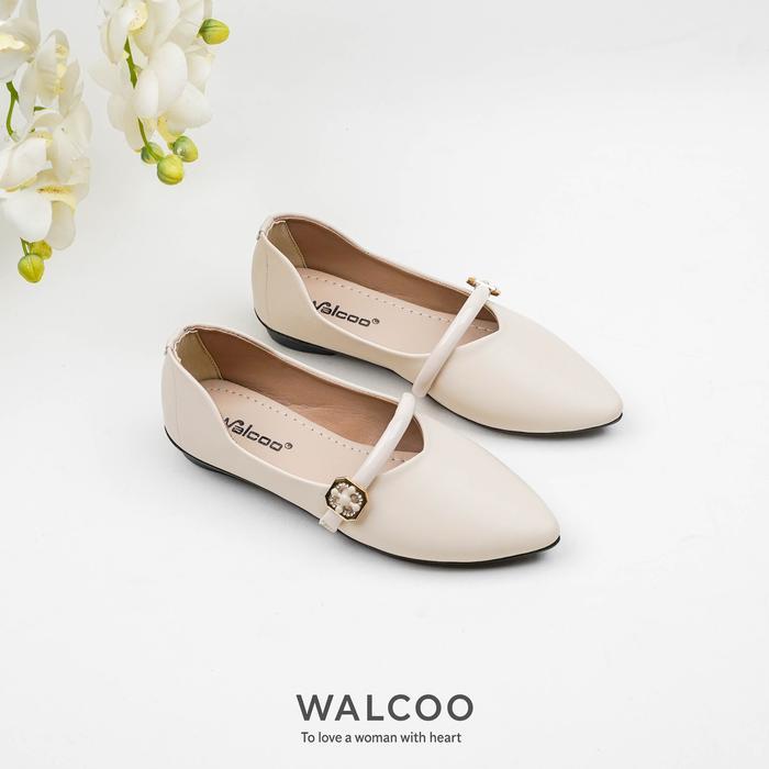 Walcoo Molina Flat Shoes Pointed Elegan Untuk Gaya Simple & Classy Diskon Sale