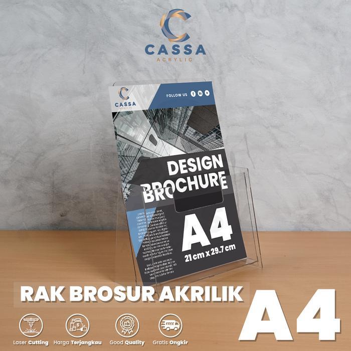 ` Rak Brosur Akrilik / Display Tempat Brosur Ukuran A4