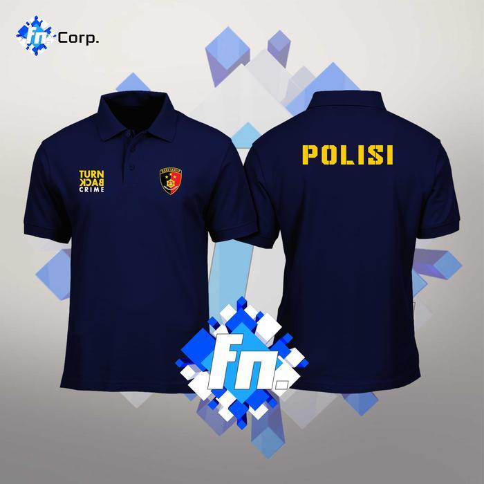 Kaos Polo Shirt Baju Kerah Lengan Pendek Polisi Reskrim Bareskrim Turn Back Crime Atasan Pria Wanita