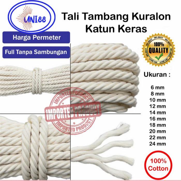 Tali Tambang Kecil 6mm 8mm Kain Katun Catton 100% Tali Pramuka Putih
