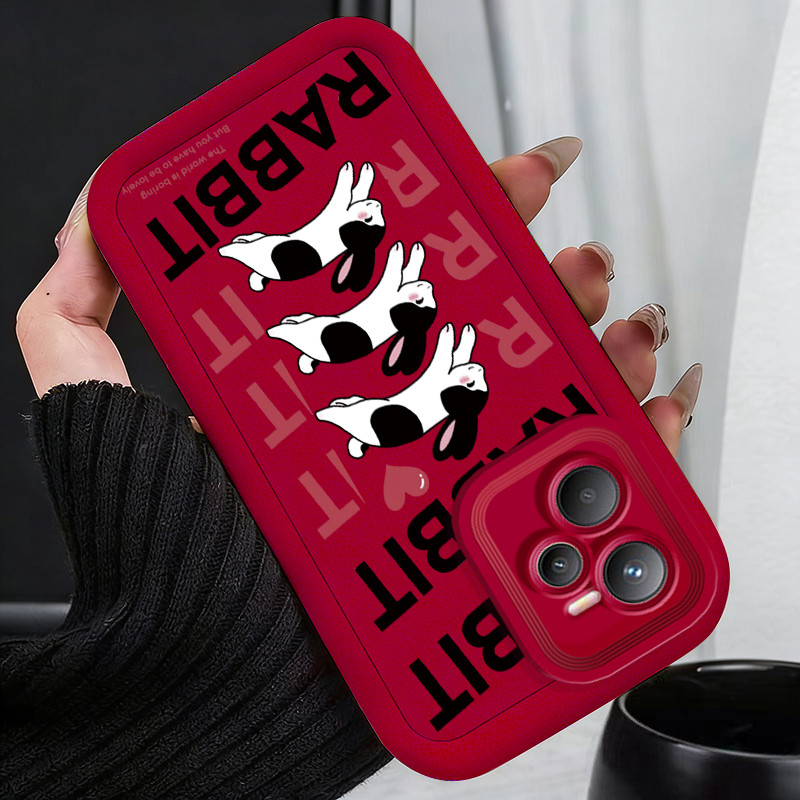 Casing Hp untuk Realme C35 C33 C31 Narzo 50A Prime Case Kelinci berwarna seperti sapi perah Kasing s