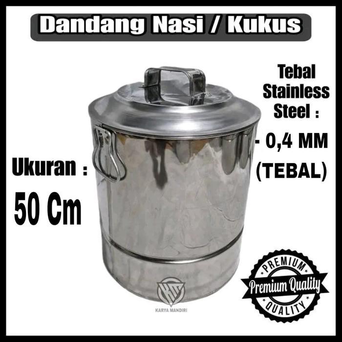 Dandang Nasi / Kukusan Ukuran 50 Bahan Tebal Stainless Steel