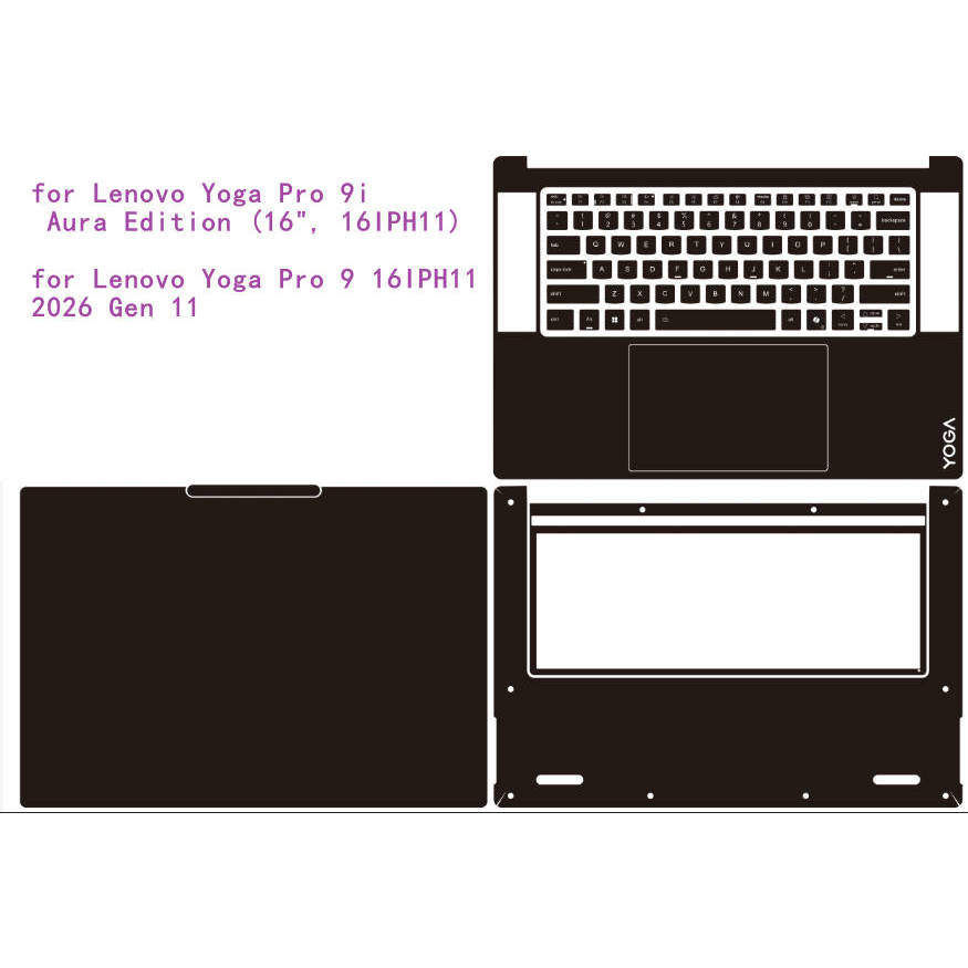 Pre CUT Laptop Skins Vinyl Stickers for Lenovo Yoga Pro 9i Gen 11 Aura Edition 2026 / Yoga Pro 9