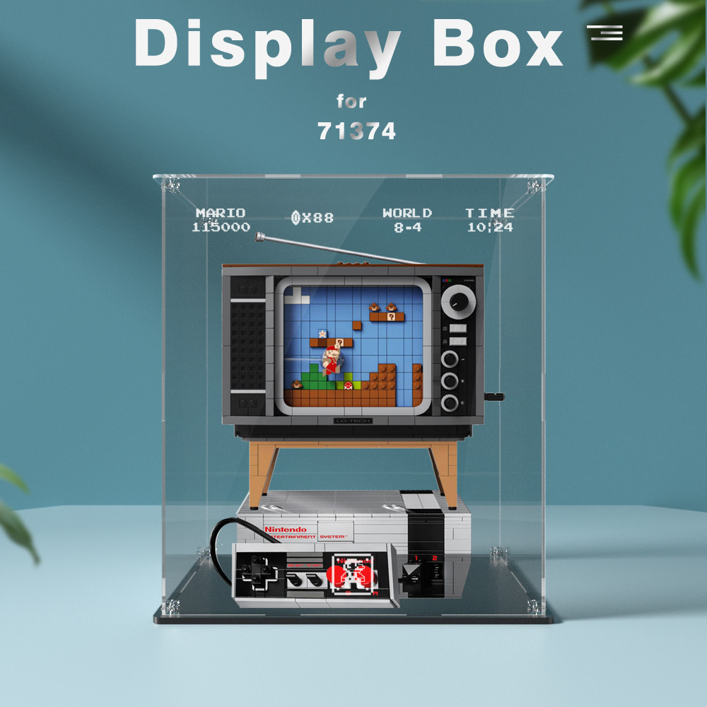 Display box for lego 71374 display case building block dustproof clear showcase toy bricks storage