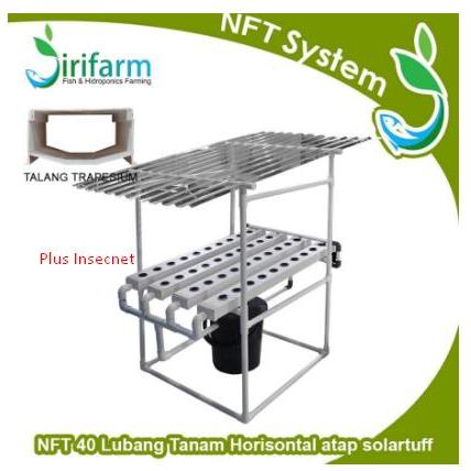 Tanam NFT Lubang Paket Hidroponik NFT 40 Lubang Tanam Horizontal dengan Atap Solartuf dan Insecnet 4