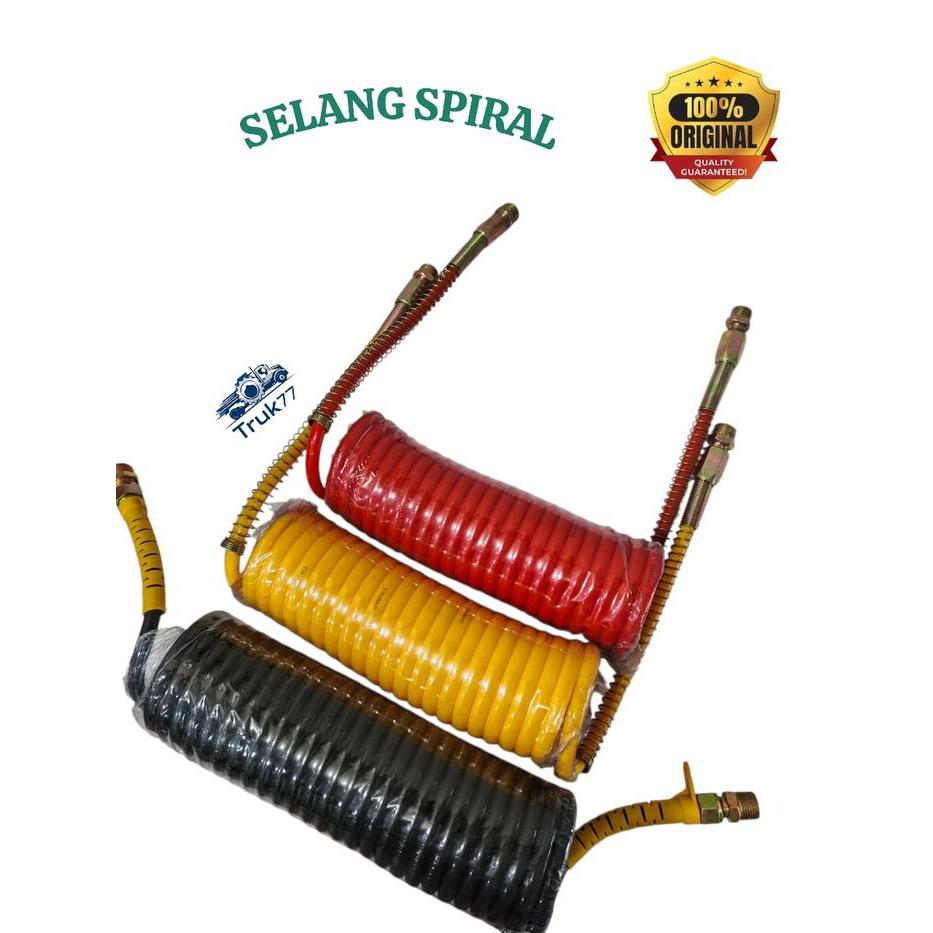 Selang Spiral Trailer / Selang Spiral Rem Angin Truk Kuning Merah Hitam Heavy Duty