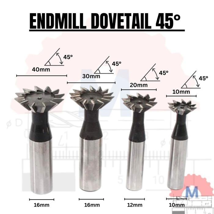 Dovetail End Mill 45Degree 45 Derajat Endmill Ekor Burung Grooving
