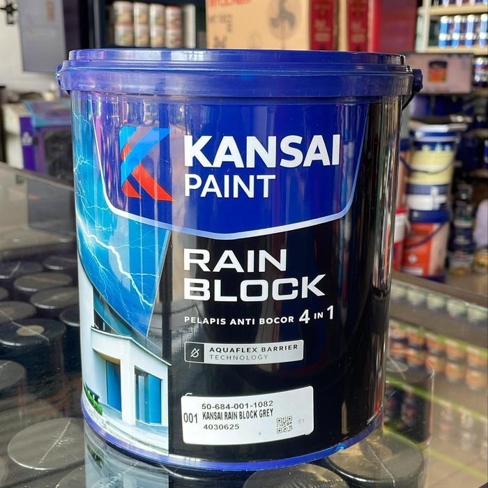 Kansai Paint rain block cat waterproofing Grey (Abu-abu) 4kg