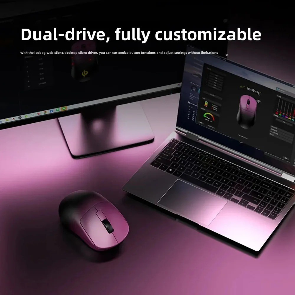 LEOBOG GM5 SE/Pro Lightweight Wireless Gaming Mouse Tri-mode Bluetooth 2.4G Ergonomic Customized