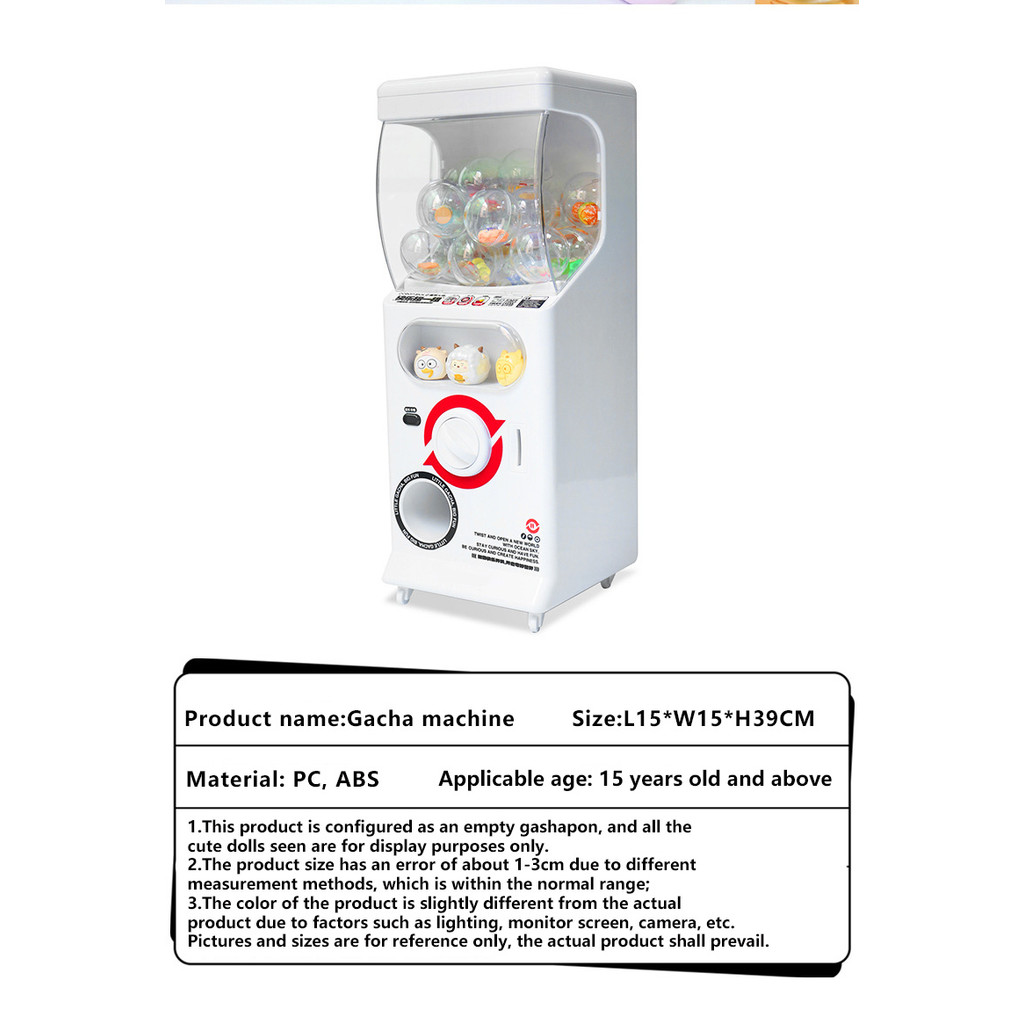 Mini Gachapon Machine Arcade Gum Capsule Toy Candy Machine Vending Machine Sliding Door Gachapon